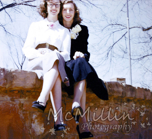 1952ish Lois and Velma Owen in HS 1