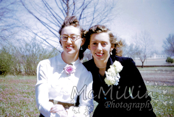 1952ish Lois and Velma Owen in HS 2