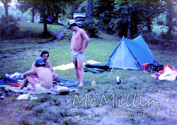 1980 Canoe trip down Illinoise camping