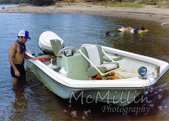 1980 Lake Texhoma my dads boat and Mark