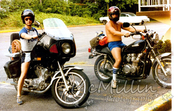 1984 my Virago 750 and Tony in Little Rock
