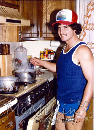 1984ish Tony in Yukon cooking