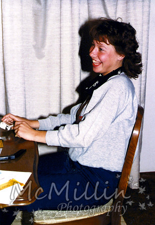 1985 Laura playing monopoly