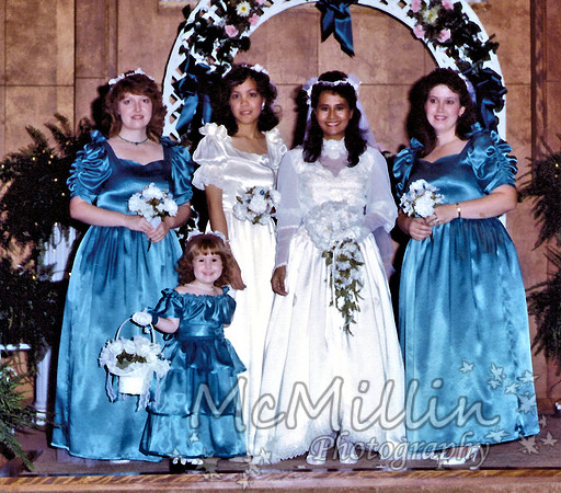 1986 our wedding Deena Amy Annie Lita Pam