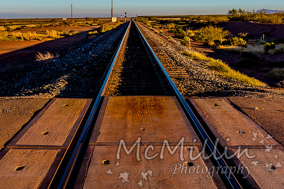 Railroad Tracks in Desert