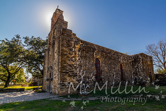 The Rustic and Historic Old West Spanish Mission Espada, established in 1690, San Antonio, Texas.