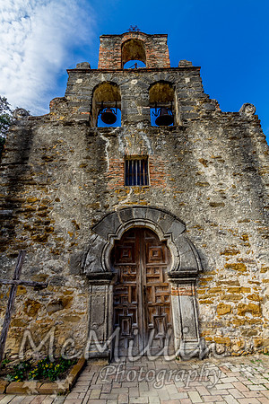 The Rustic and Historic Old West Spanish Mission Espada, established in 1690, San Antonio, Texas.