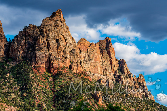 Zion national park at sunset