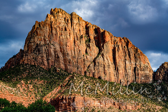 Zion national park at sunset