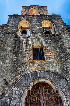 The Rustic and Historic Old West Spanish Mission Espada, established in 1690, San Antonio, Texas.