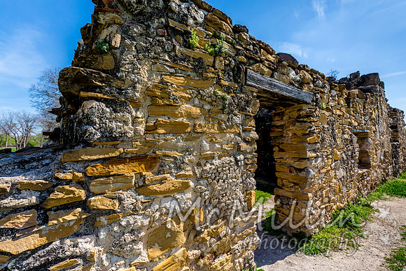 The Rustic and Historic Old West Spanish Mission Espada, established in 1690, San Antonio, Texas.