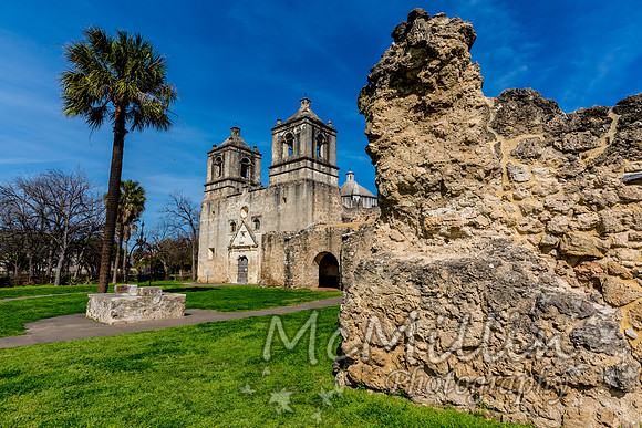 The Historic Old West Spanish Mission Concepcion, Established 1716, San Antonio, Texas.